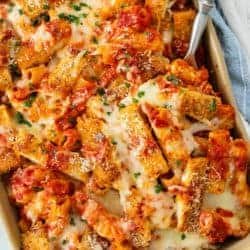 25 Quick Easy Dinner Ideas 20 Chicken Parmesan Casserole Recipe card