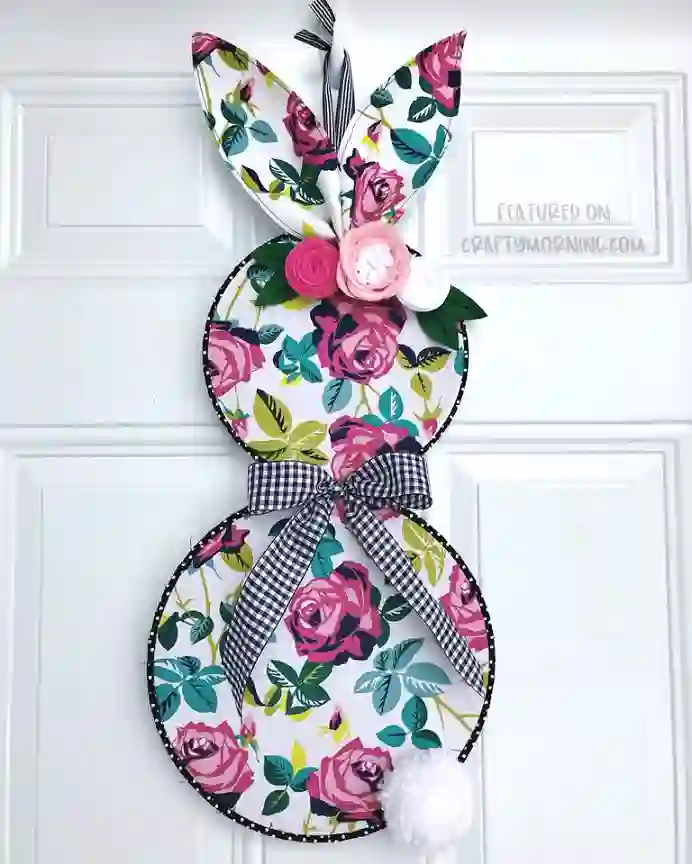 11. Embroidery Hoop Bunny Door Hanger