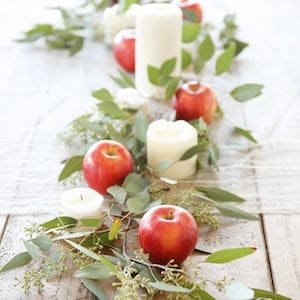 Apple and candle diy fall Centerpiece