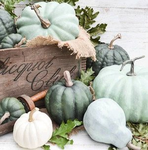 Dry Brushed Chalk Painted PumpkinsÂ