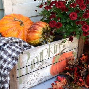 Distressed Pumpkin Crate for porch