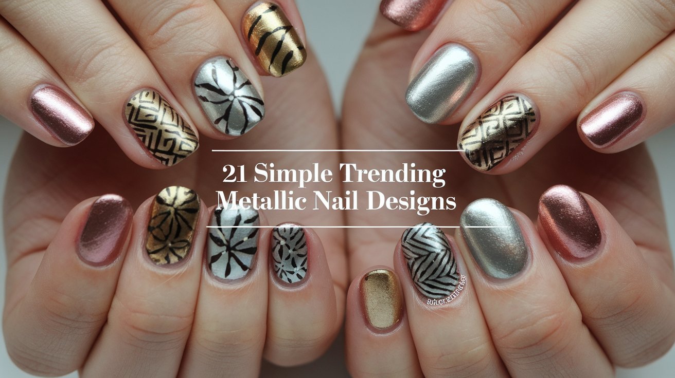 21 Simple Trending Metallic Nail Designs 1