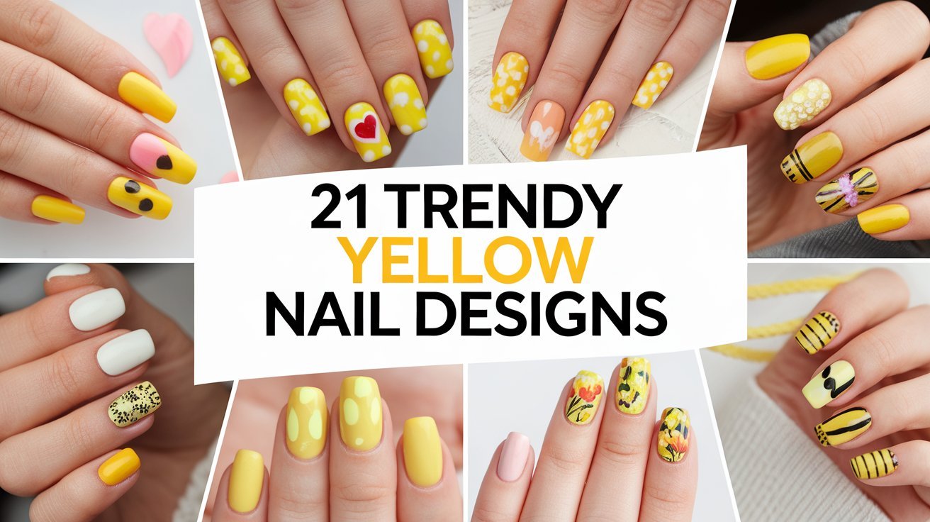 21 Trendy Yellow Nail Designs 1