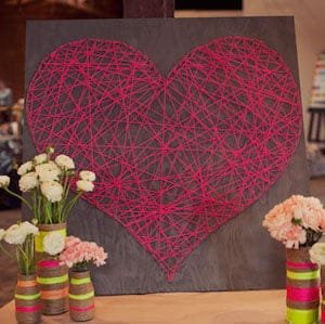 String Heart DIY valentine's day craft