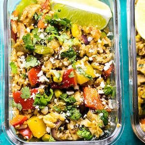 Fiesta Chicken Rice Meal Prep Bowls