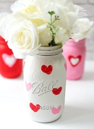 thumbrpint heart mason jar vases