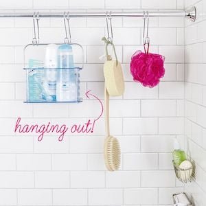 Tension Rod Shower Organization for bathroom