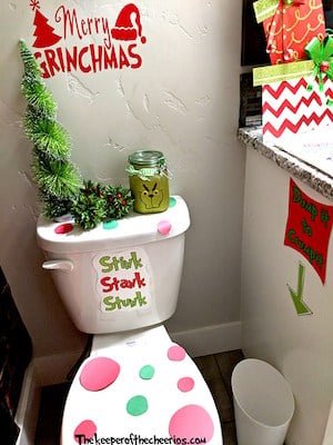 grinch bathroom decor