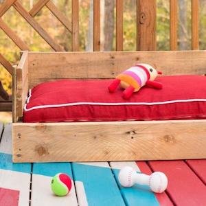upcycled wood pallet dog bed