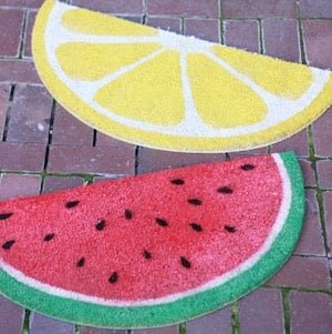 watermelon and lemon welcome mats