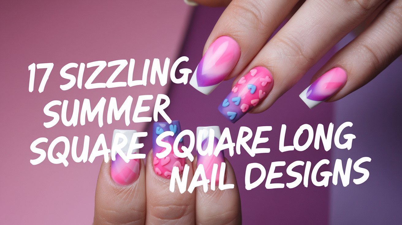 17 Sizzling Summer Square Long Nail Designs 1