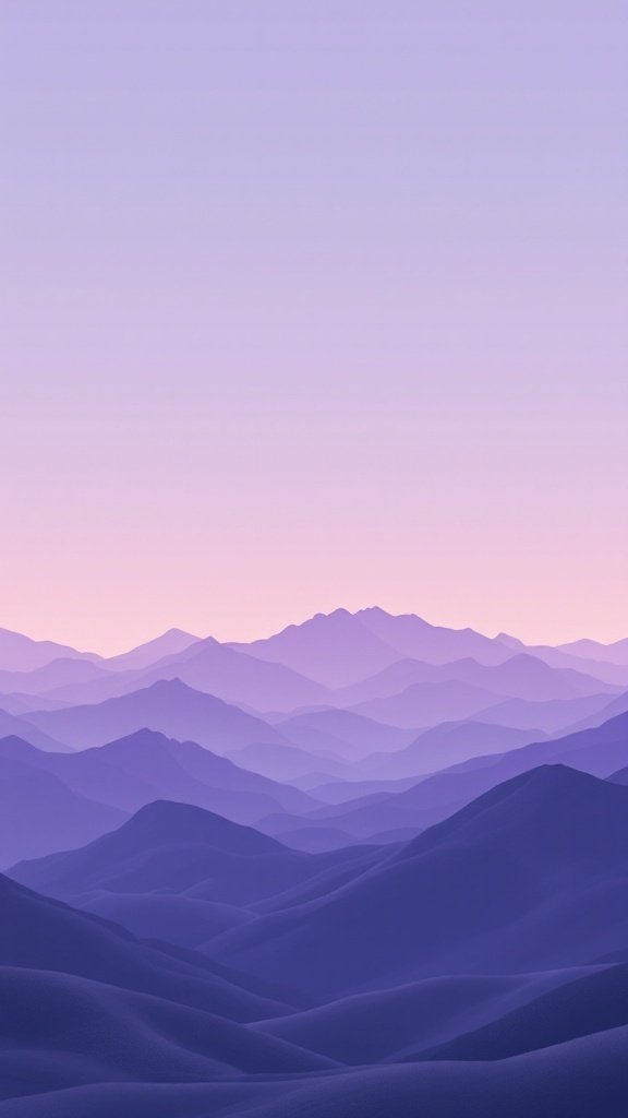 A serene lavender mountain landscape with gentle purple hues.