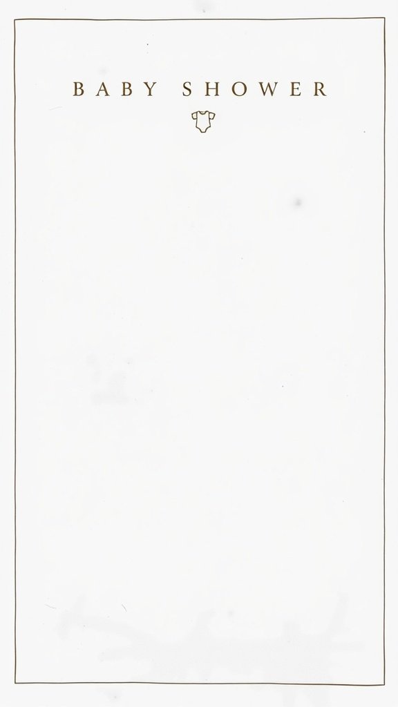 An elegant minimalist baby shower invitation featuring the words 'BABY SHOWER' and a simple baby onesie design.