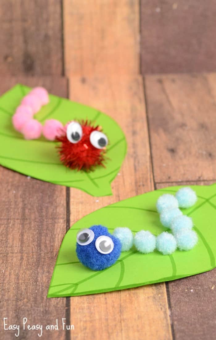 Simple Caterpillar Pom Pom Craft